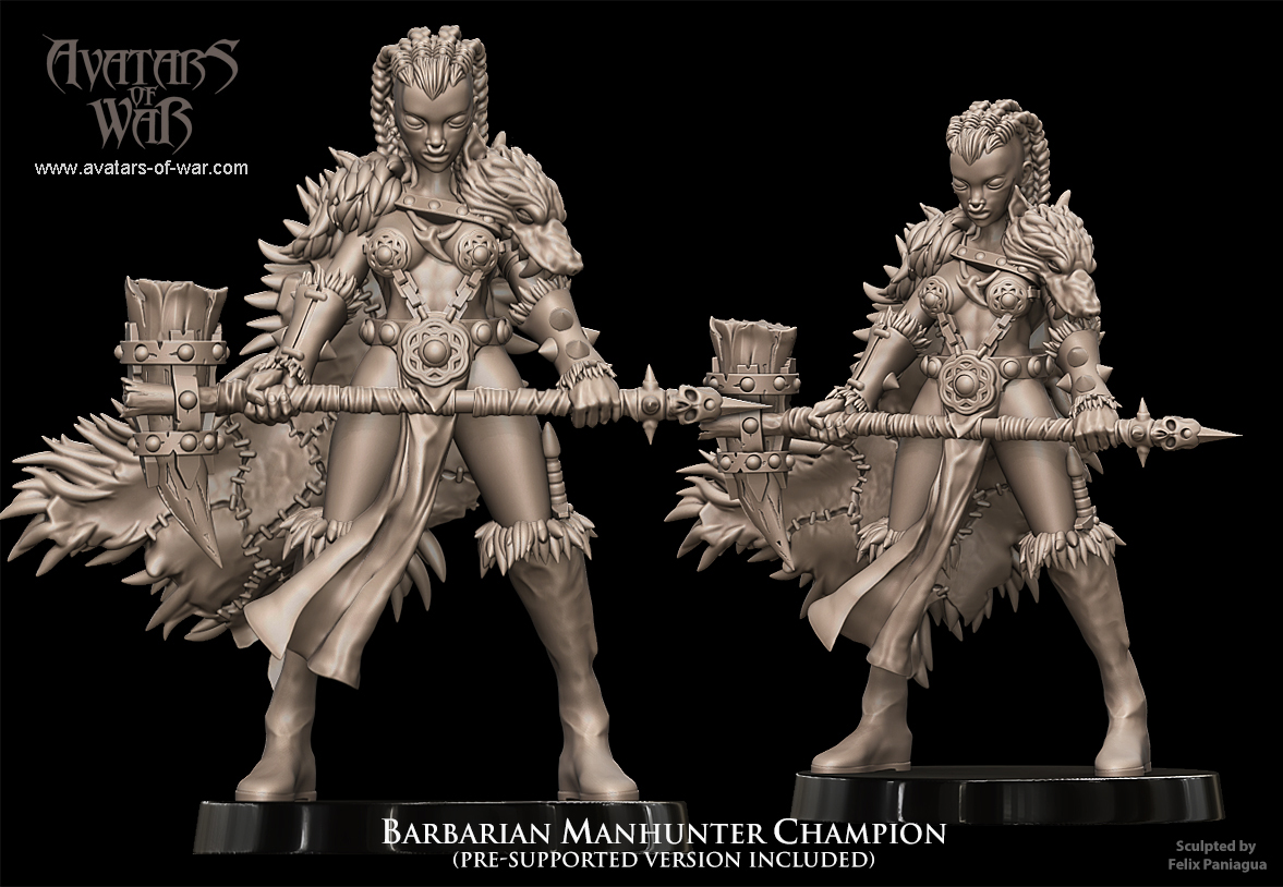 barbarian manhunter champion, barbarian avatars of war