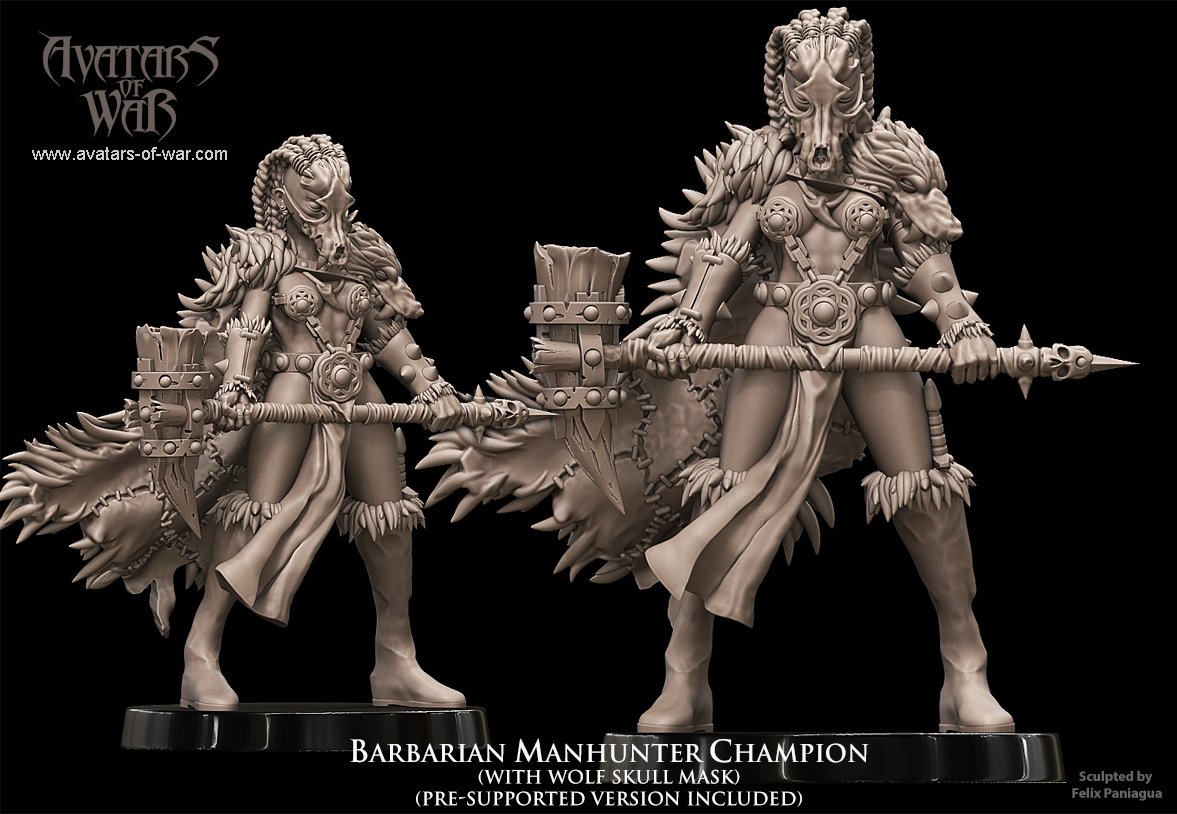 barbarian manhunter champion, barbarian avatars of war