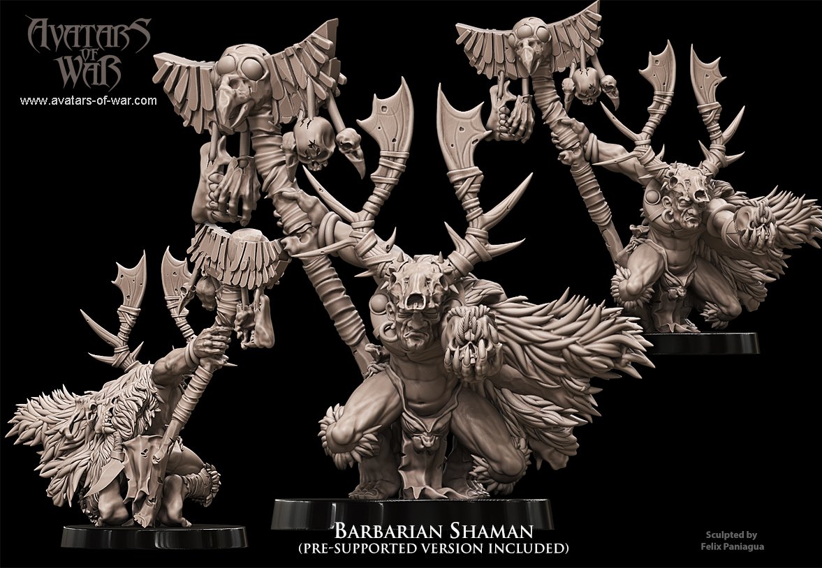 barbarian shaman, barbarian avatars of war
