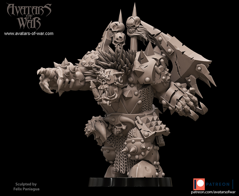 black orc warlord, orcs & goblins avatars of war (copy)