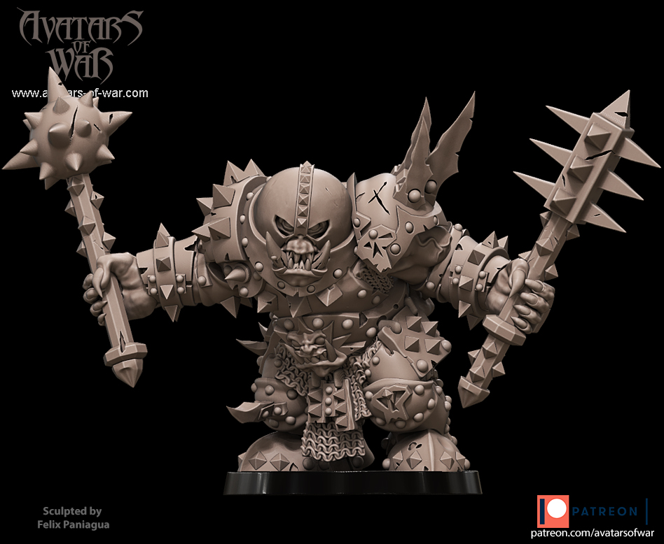 black orc warlord, orcs & goblins avatars of war (copy)
