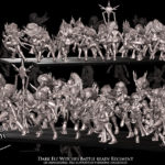 dark elf witches battle ready regiment, dark elves, avatars of war