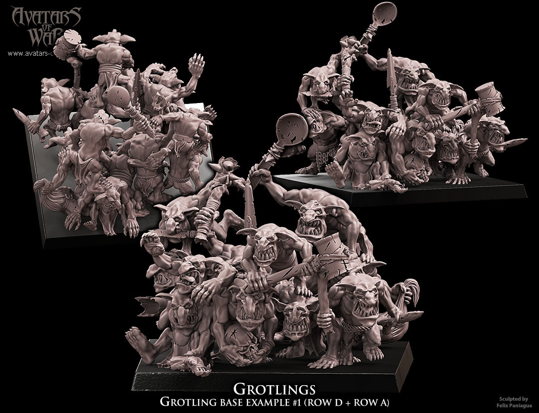 grotlings multi row regiment, orcs & goblins, avatars of war