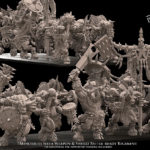 minotaurs with weapon & shield battle ready regiment, beastmen, avatars of war