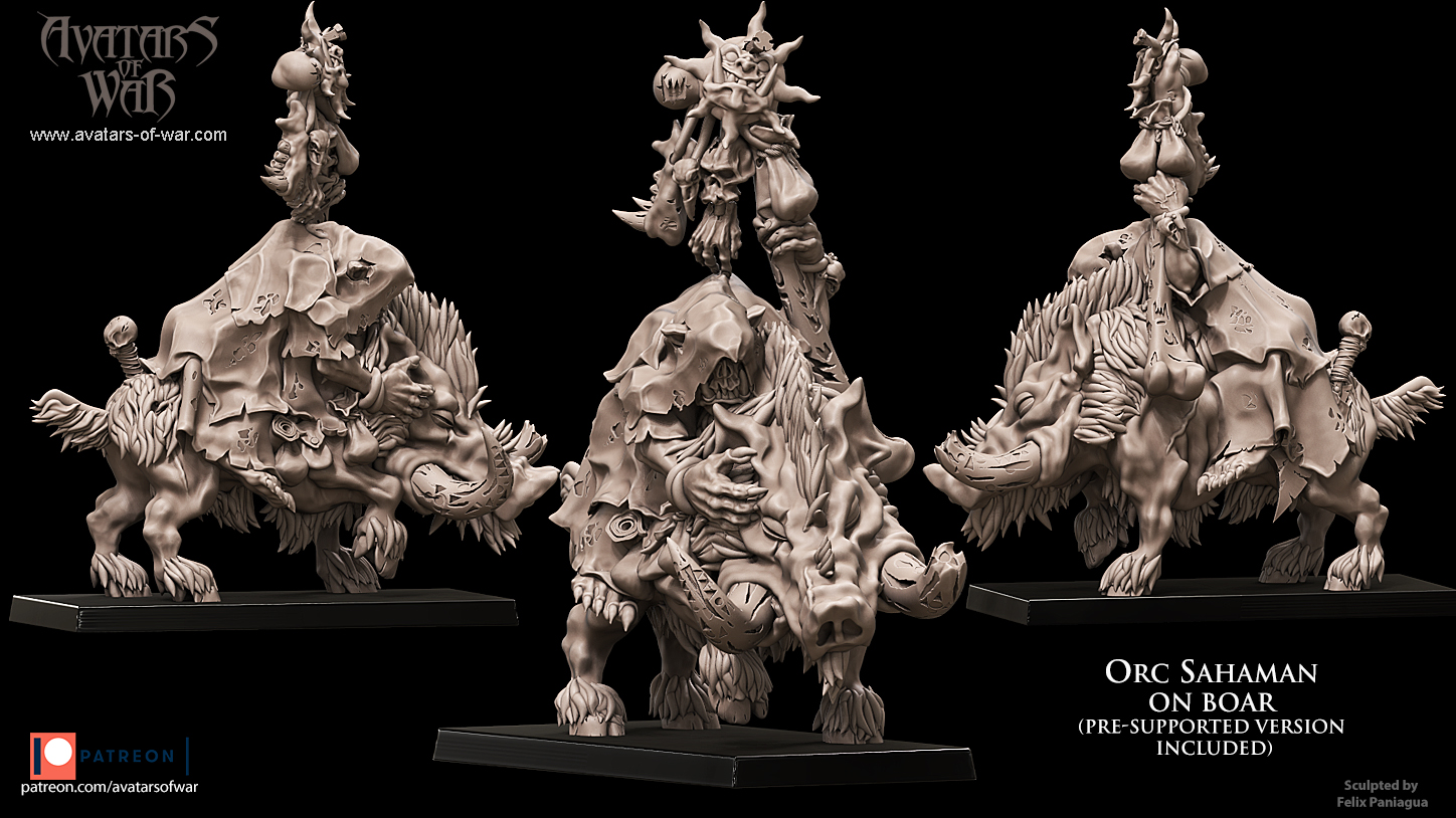 orcs warlord on warboar, orcs & goblins avatars of war (copy) (copy)