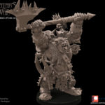 black orc warlord with great axe, orcs & goblins avatars of war (copy)