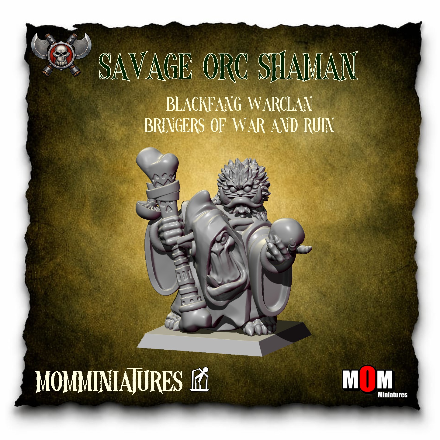 orc warboss, blackfang warclan mom miniatures (copy)