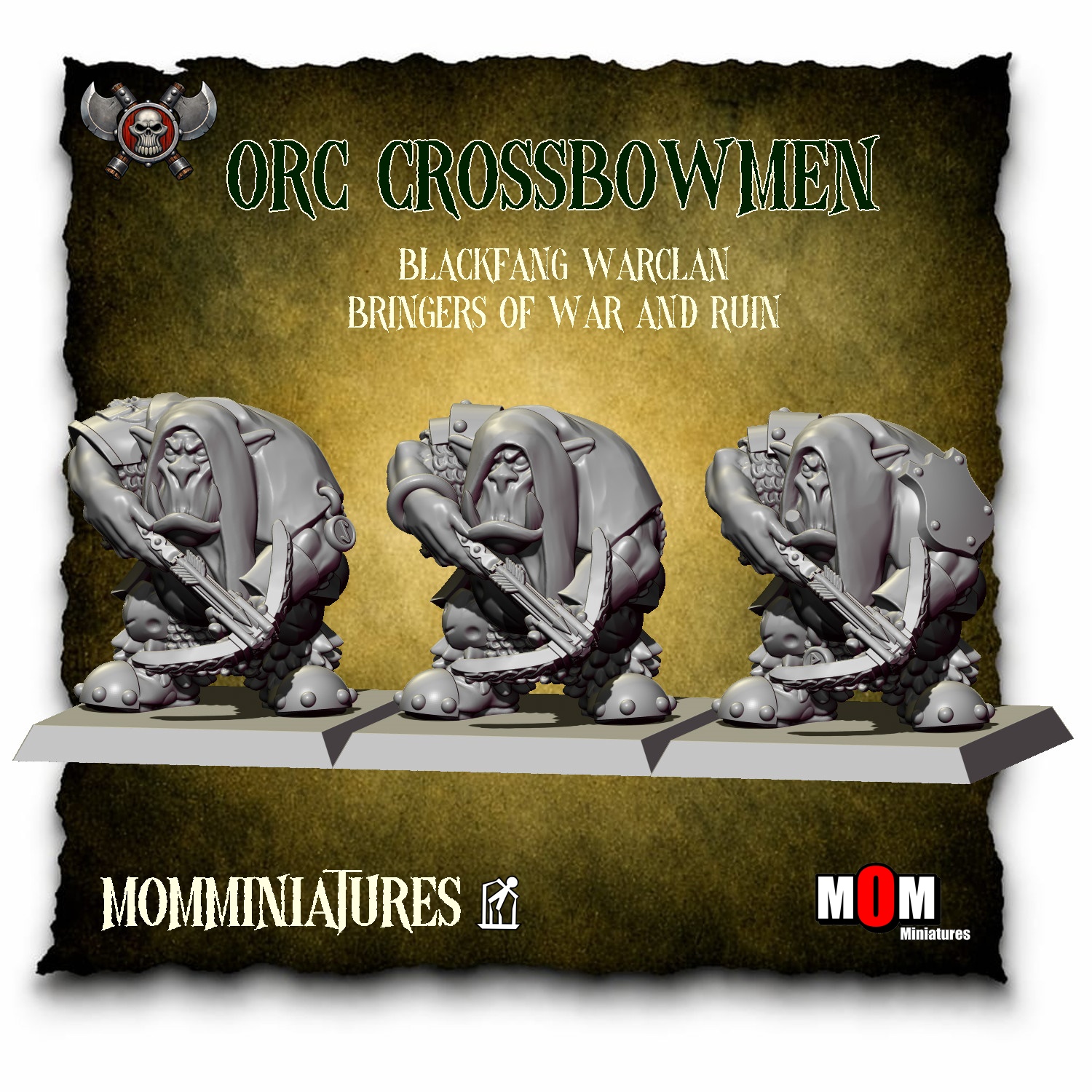 orc crossbowmen, blackfang warclan mom miniatures
