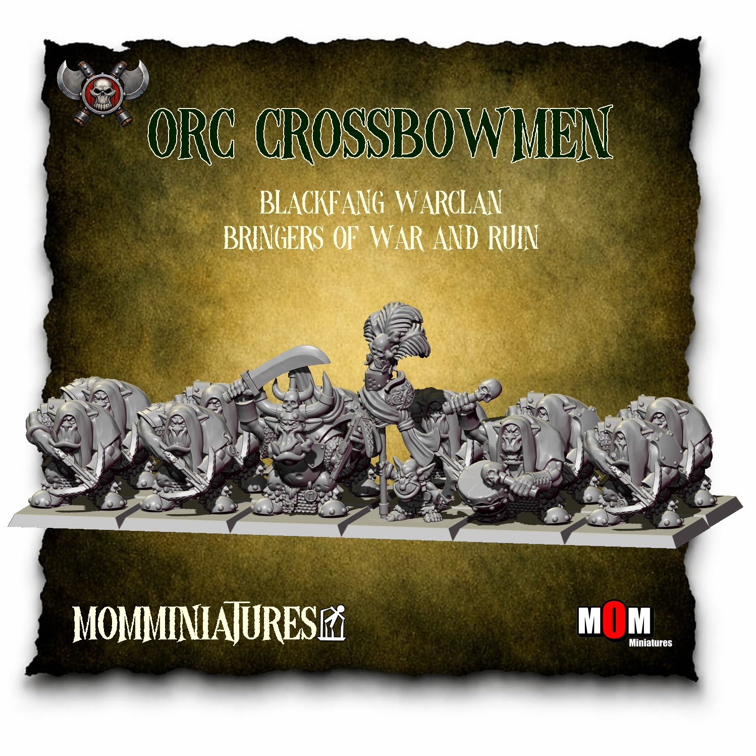 orc crossbowmen, blackfang warclan mom miniatures