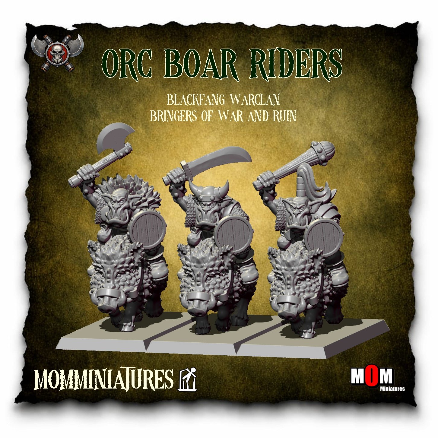 orc boar riders, blackfang mom miniatures (copy)