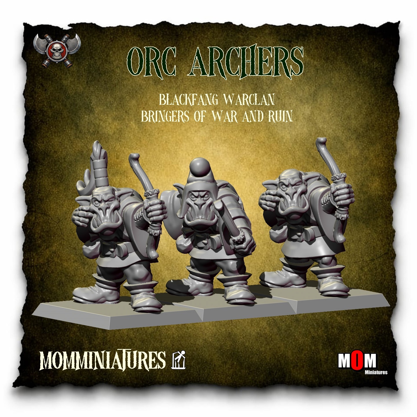orc spearmen, blackfang warclan mom miniatures (copy)