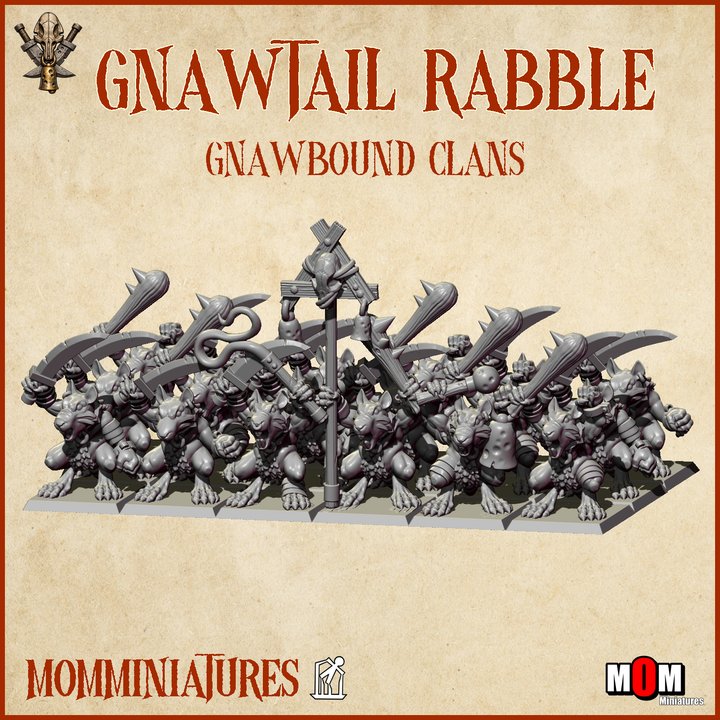 gnawtail rabble, gnawbound clans mom miniatures