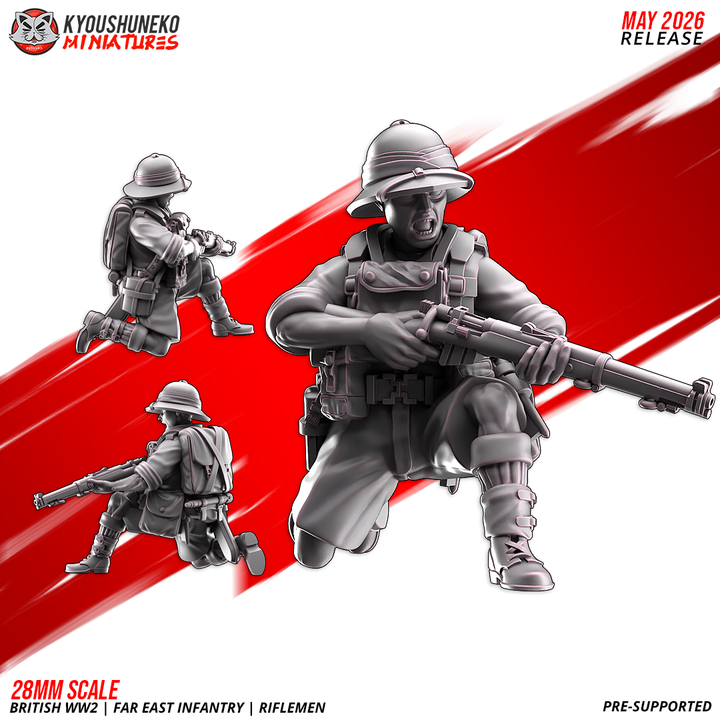 riflemen lee enfield | british ww2 | far east, kyoushuneko miniatures