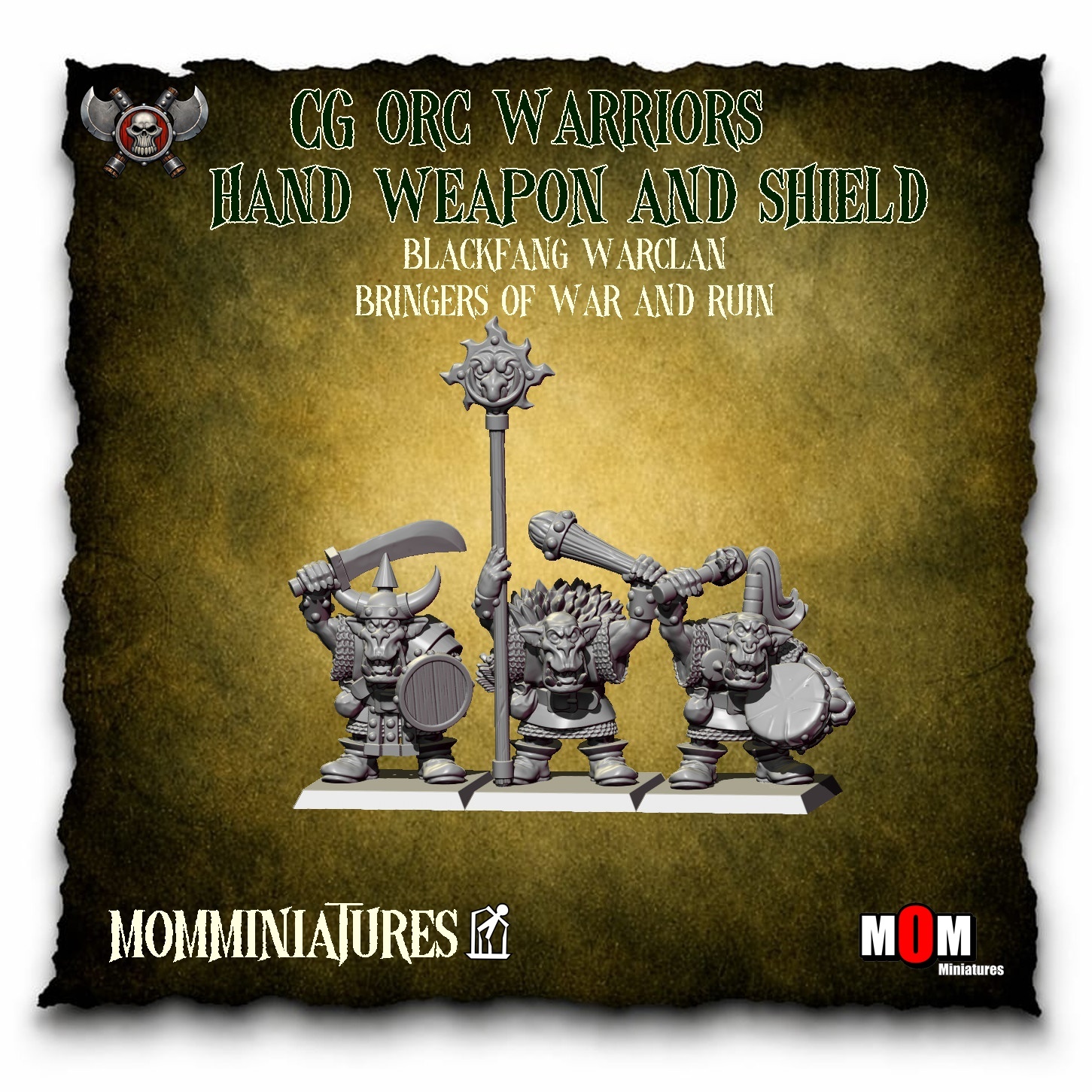 black orcs dual weapons, blackfang warclan mom miniatures (copy)