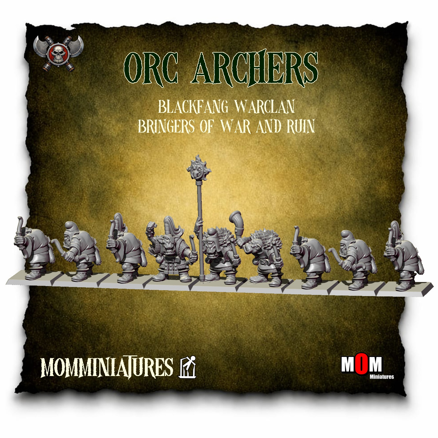 orc spearmen, blackfang warclan mom miniatures (copy)