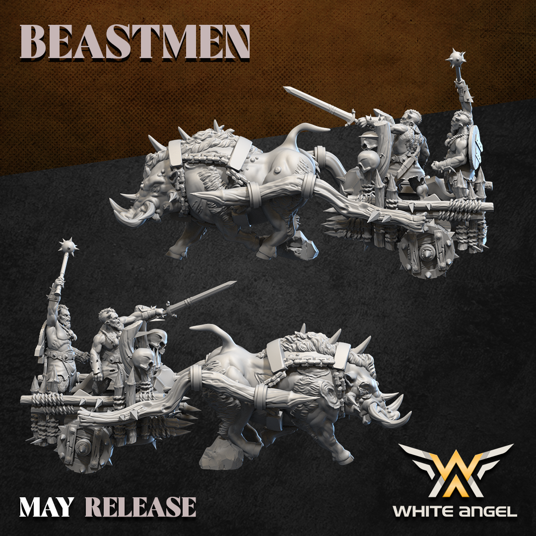 beast boar thing chariot, beastmen, white angel miniatures