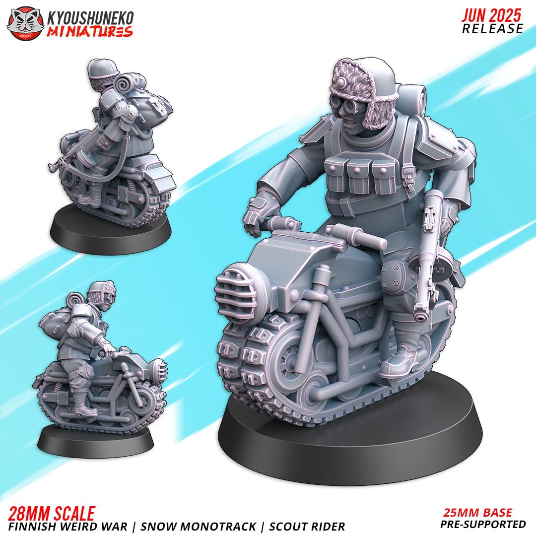 scout riders | snow monotrack | finnish weird war, kyoushuneko miniatures