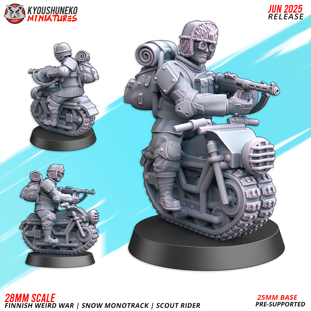 scout riders | snow monotrack | finnish weird war, kyoushuneko miniatures