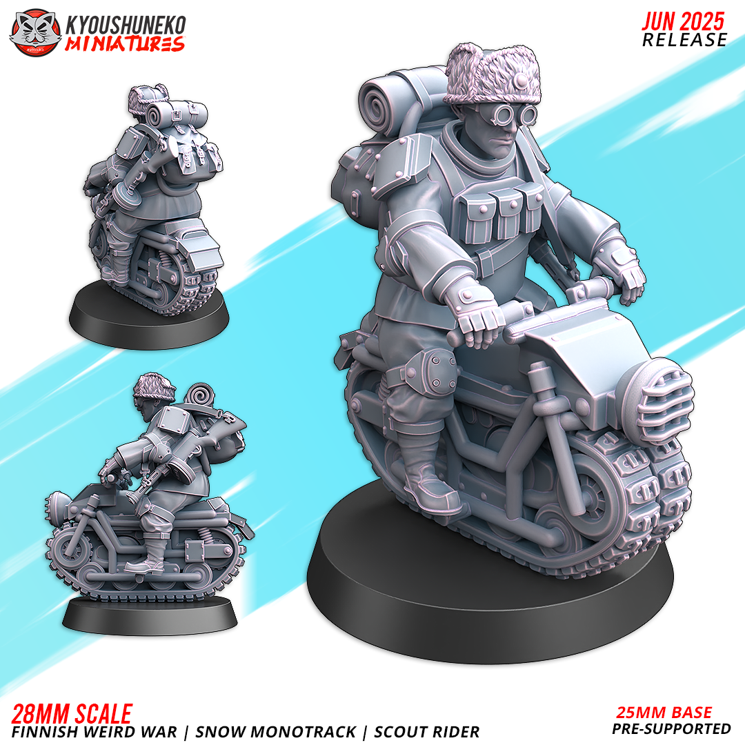 scout riders | snow monotrack | finnish weird war, kyoushuneko miniatures