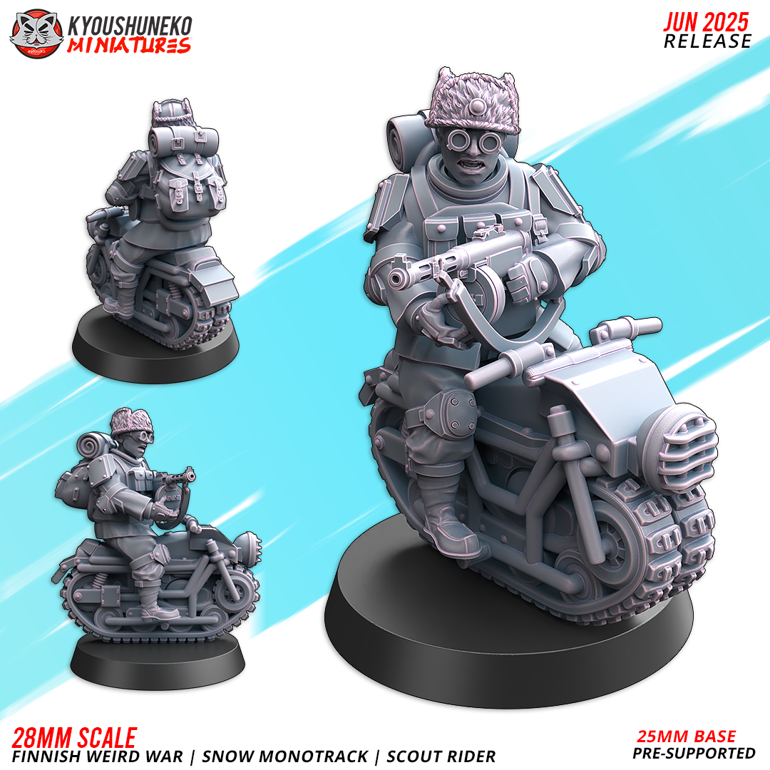 scout riders | snow monotrack | finnish weird war, kyoushuneko miniatures
