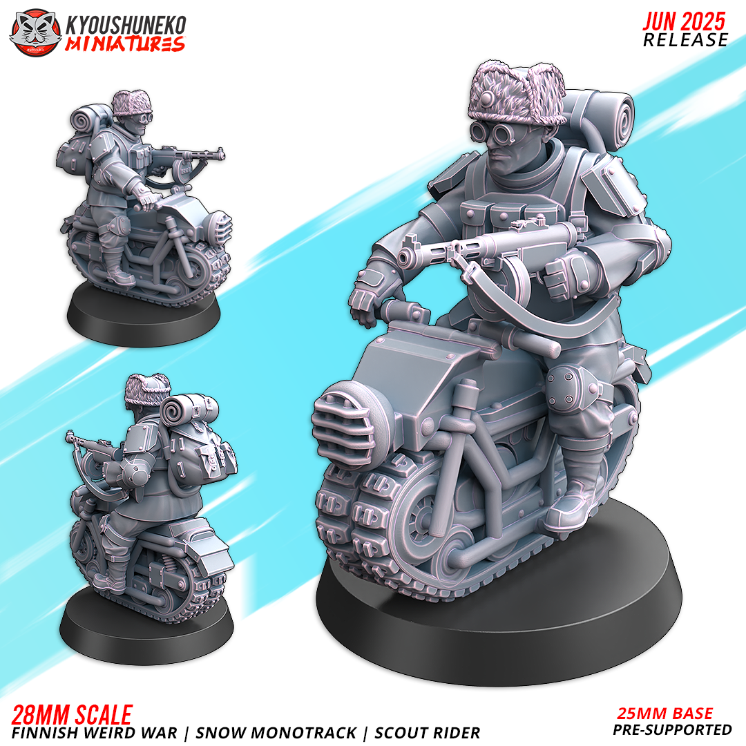 scout riders | snow monotrack | finnish weird war, kyoushuneko miniatures