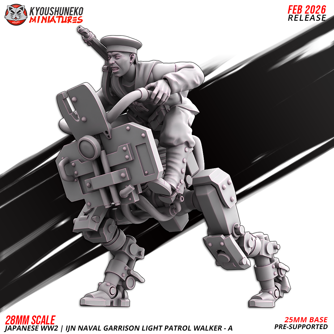ijn naval garrison light patrol walker a | japanese weird war ww2, kyoushuneko miniatures
