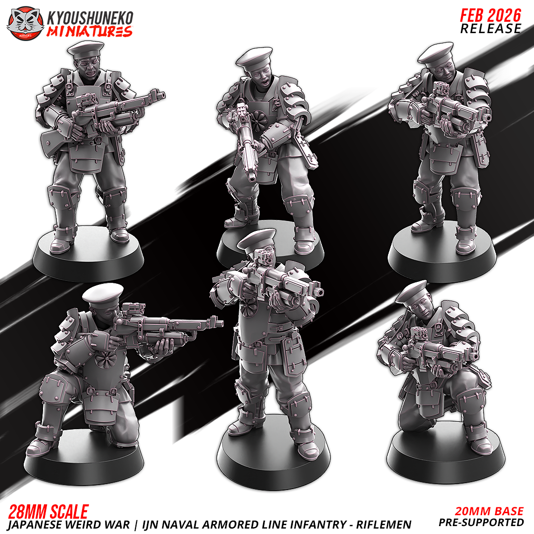 ijn naval armored line infantry riflemen | japanese weird war, kyoushuneko miniatures