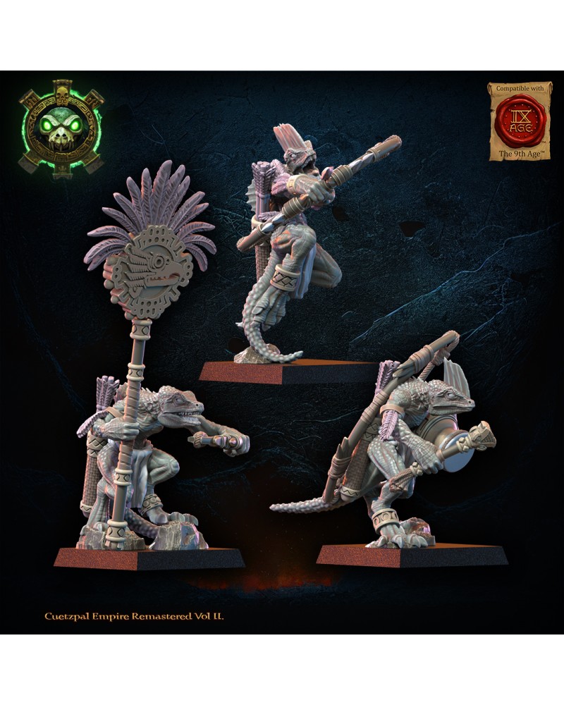 cuetzpalli unit with bows inc command group, cuetzpal empire remastered, lost kingdom