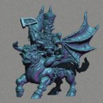 evil dwarf lord on bull, fabelzel miniatures