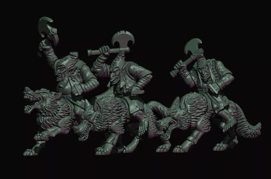 eastern goblin wolf rider archers, fabelzel miniatures (copy)