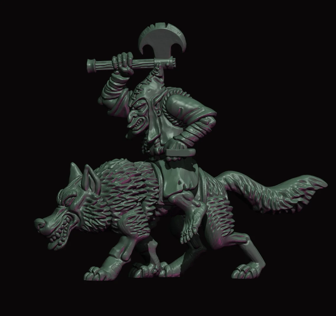 eastern goblin wolf rider archers, fabelzel miniatures (copy)