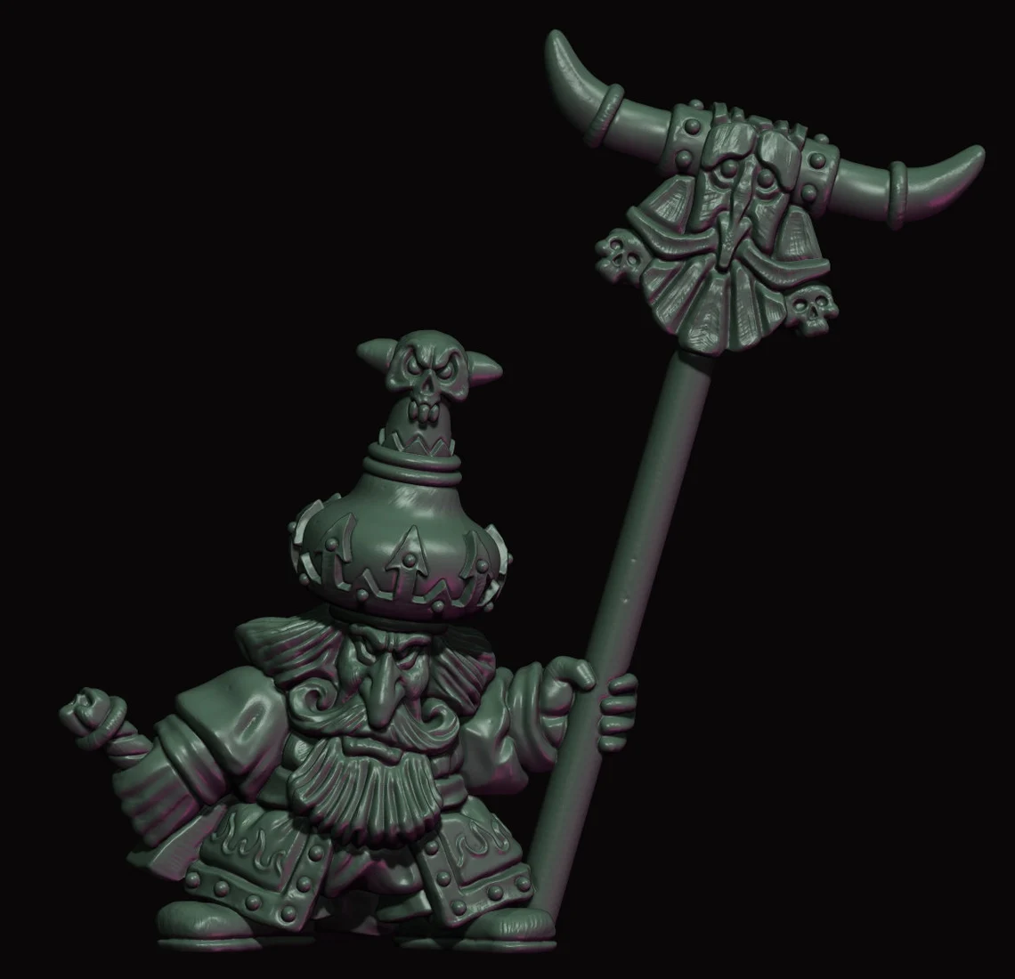 evil dwarf warrior command group, fabelzel miniatures