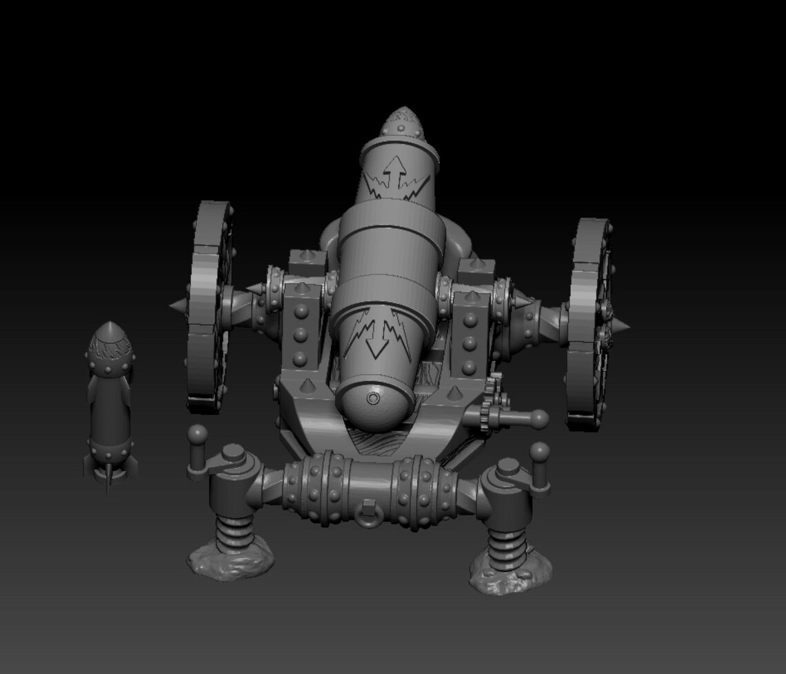 evil dwarf cannon mortar, fabelzel miniatures (copy)