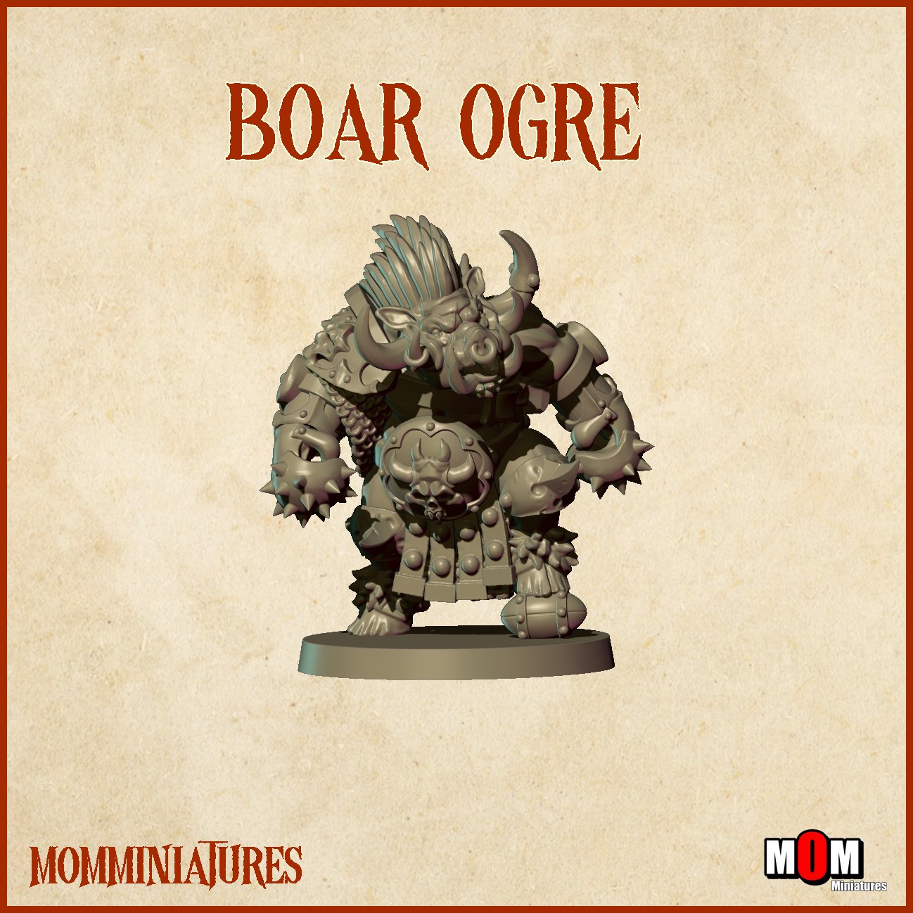 boar ogre, fantasy football mom miniatures