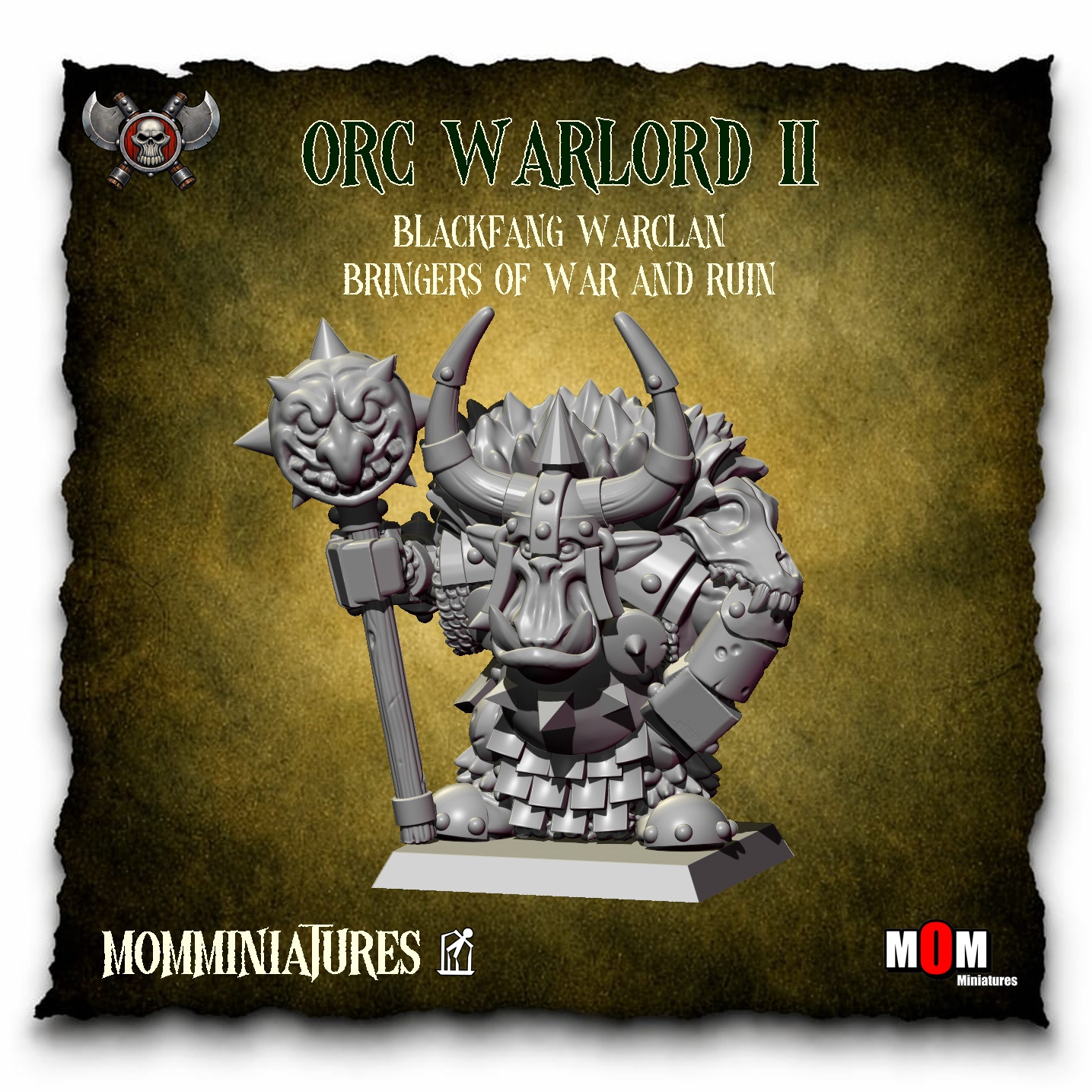 orc warlord ii, blackfang warclan mom miniatures