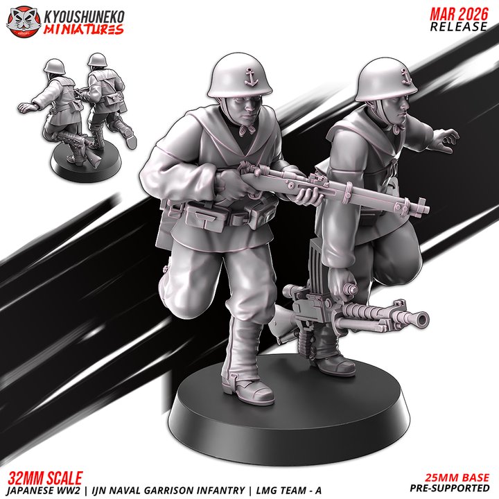 lmg team b— ijn naval garrison infantry | japanese weird war ww2, kyoushuneko miniatures (copy)