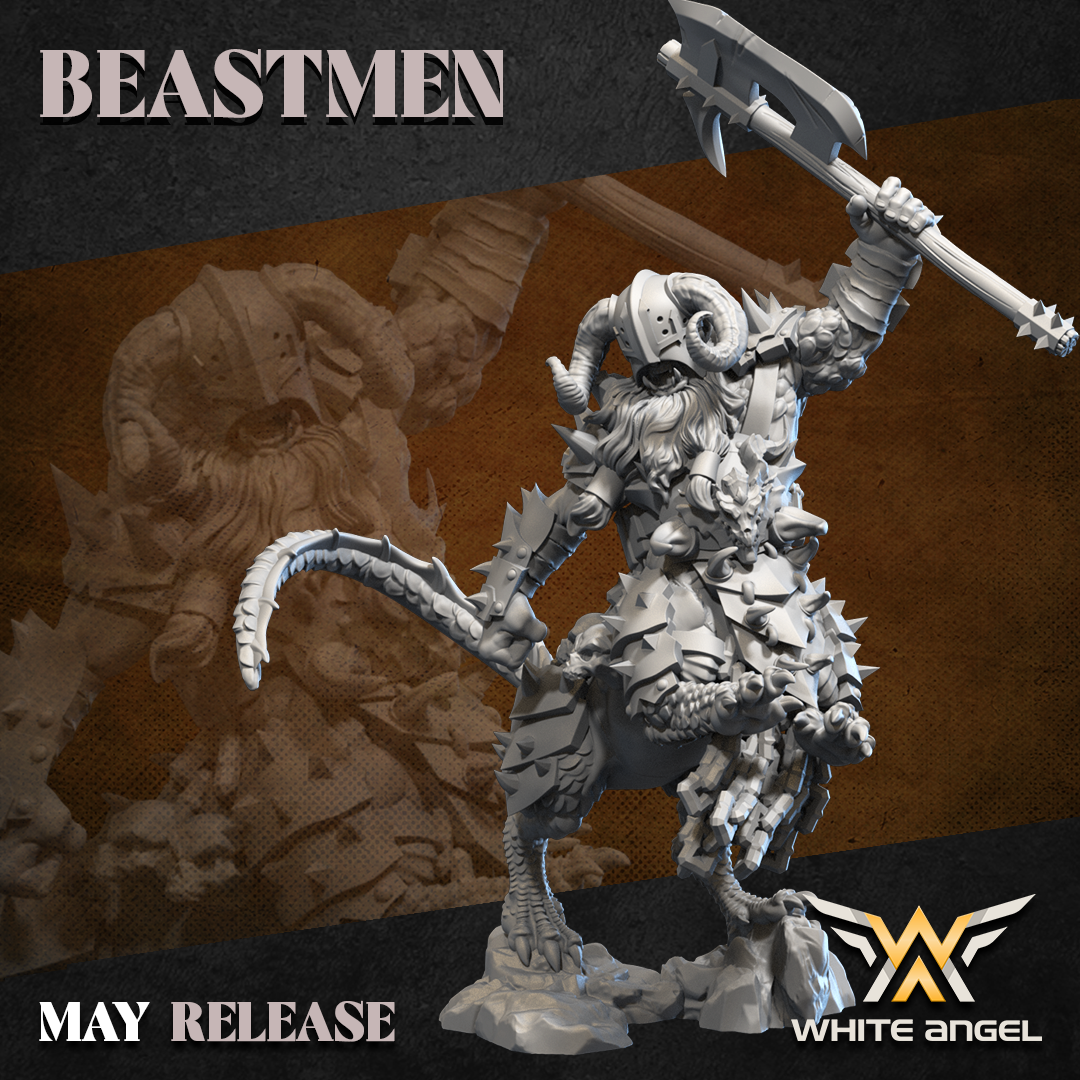 beastogre commander, beastmen, white angel miniatures
