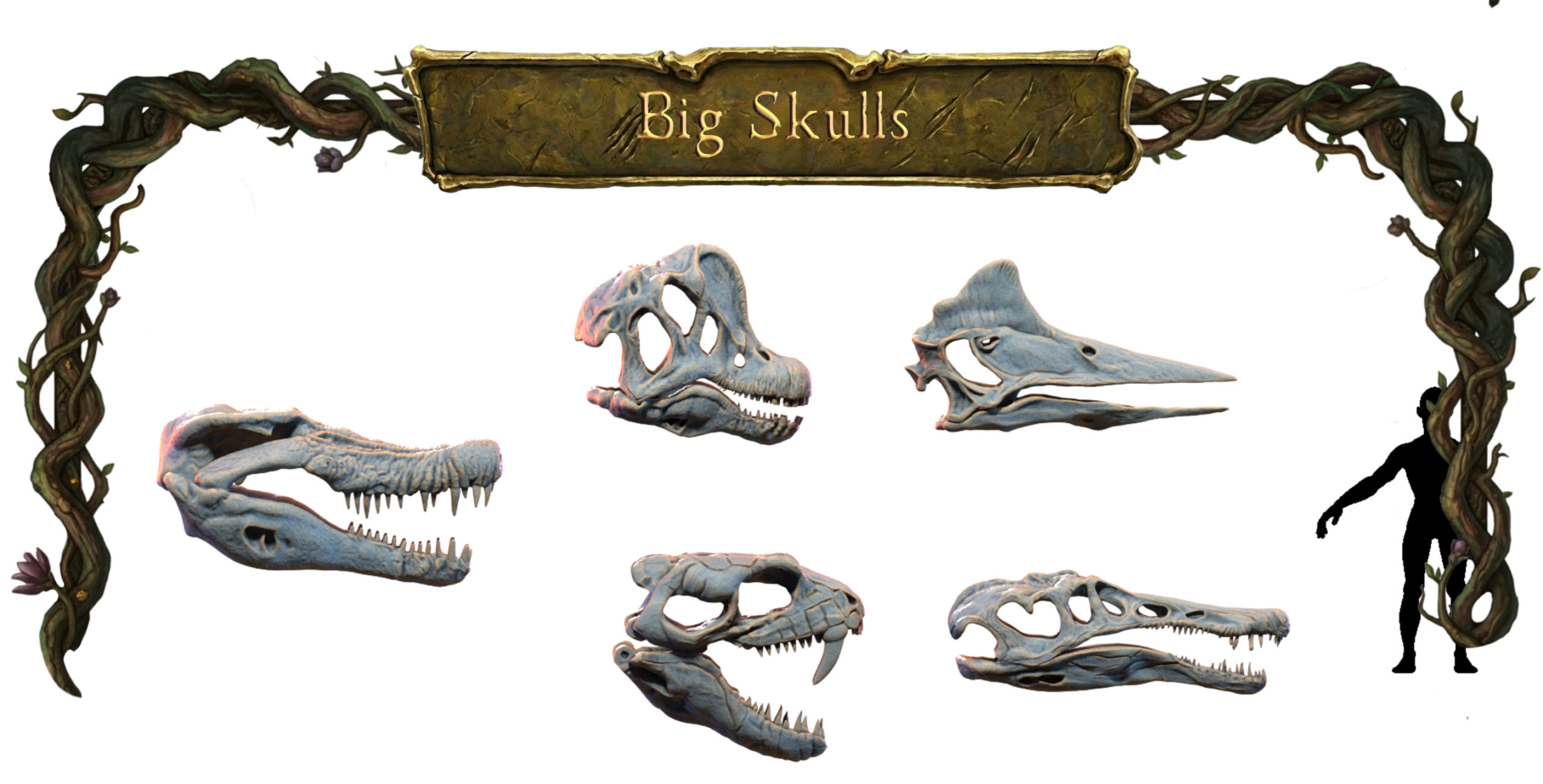 big size skulls, cuetzpal jungle: wild creatures vol 1 lost kingdom
