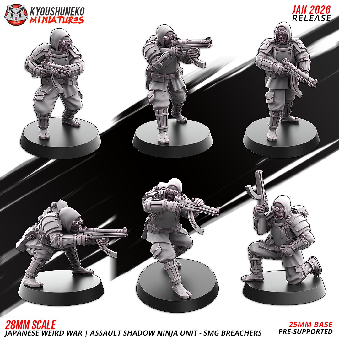 assault shadow ninja unit smg | japanese weird war, kyoushuneko miniatures