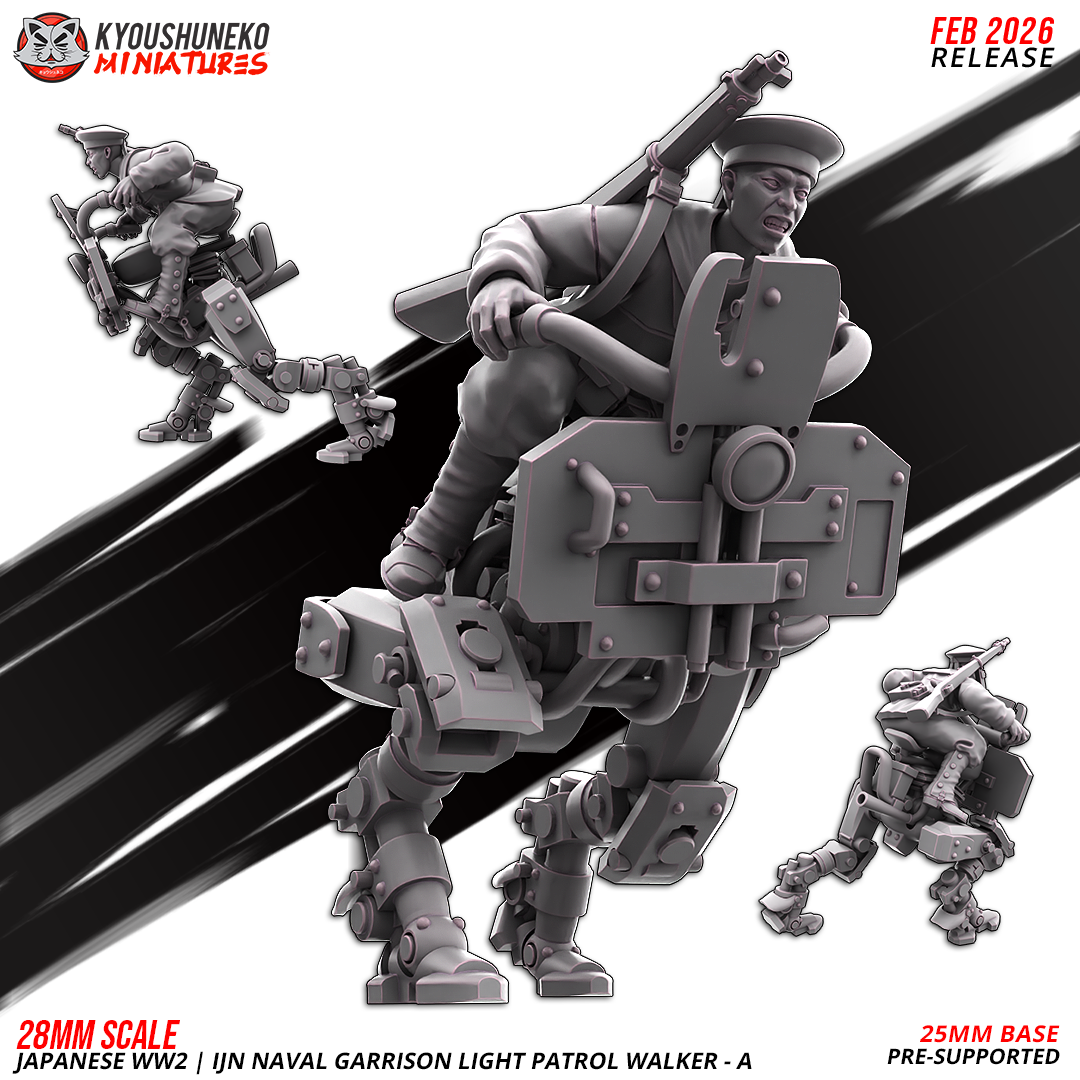 ijn naval garrison light patrol walker a | japanese weird war ww2, kyoushuneko miniatures