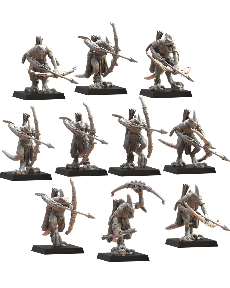 cuetzpalli unit with bows inc command group, cuetzpal empire remastered, lost kingdom