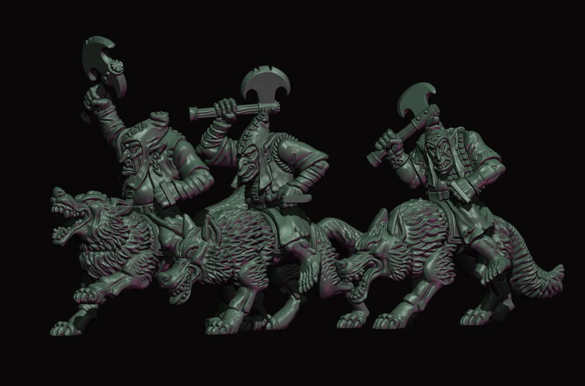 eastern goblin wolf rider archers, fabelzel miniatures (copy)