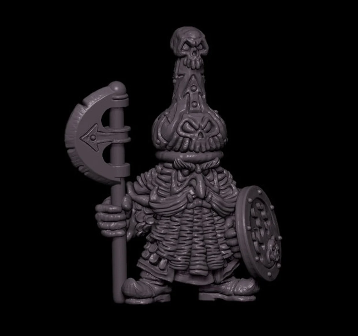evil dwarf warrior (hand weapon and shield), fabelzel miniatures (copy)