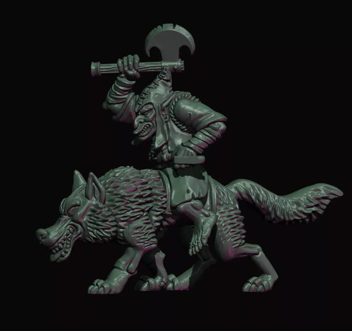 eastern goblin wolf rider archers, fabelzel miniatures (copy)