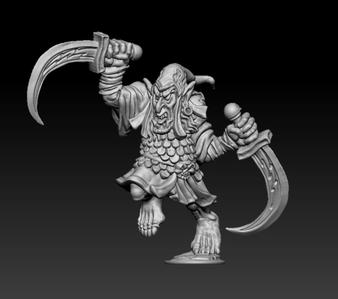 eastern goblin chief on wolf, fabelzel miniatures (copy)