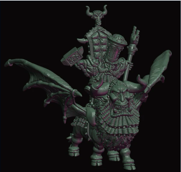 evil dwarf lord on bull, fabelzel miniatures (copy)