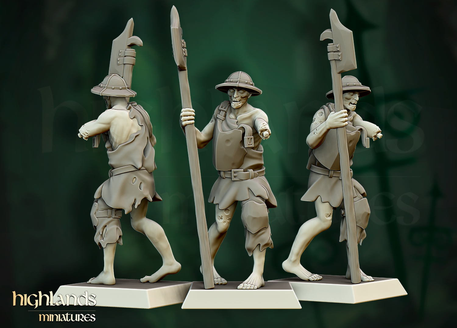 zombie warriors, transylvania highlands miniatures