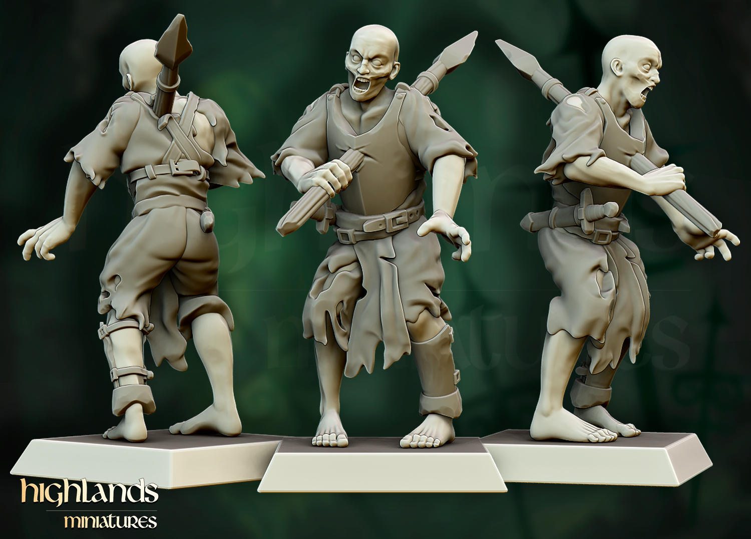 zombie warriors, transylvania highlands miniatures