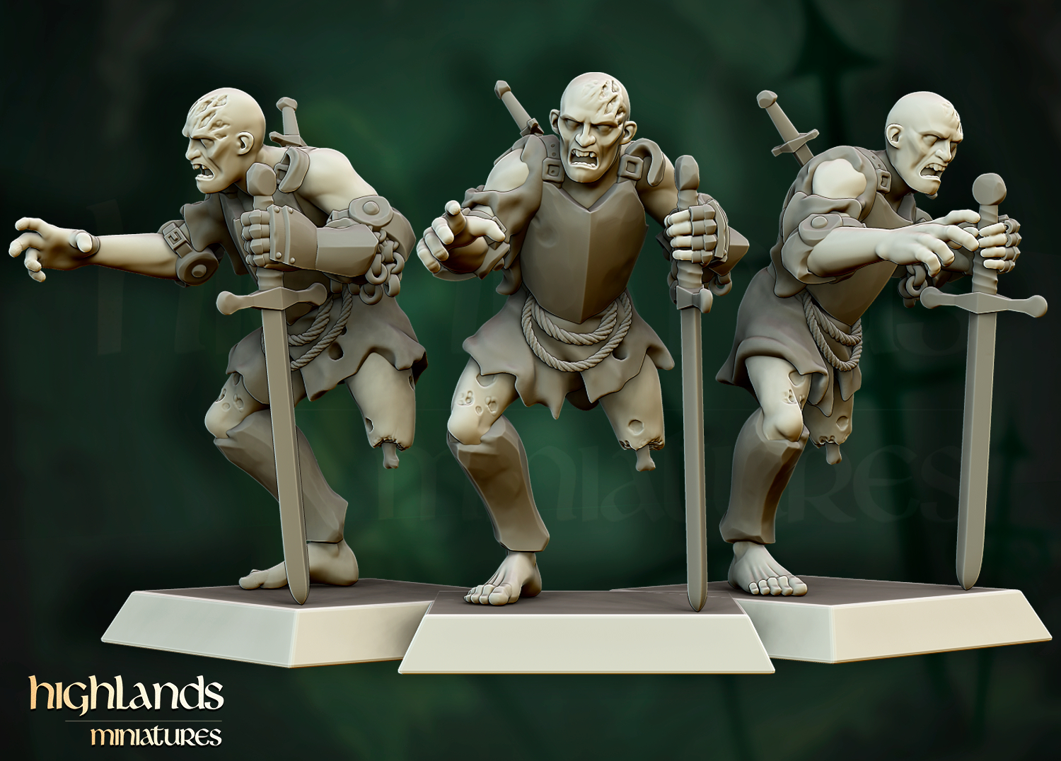 zombie warriors, transylvania highlands miniatures