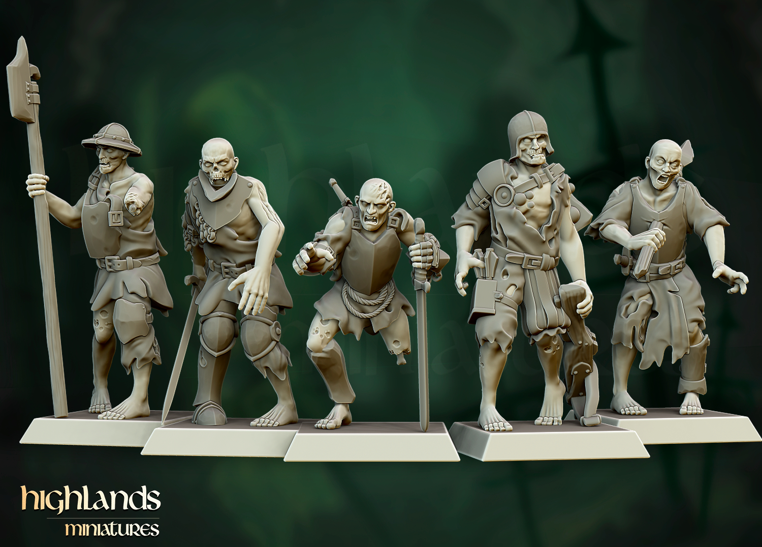 zombie warriors, transylvania highlands miniatures